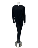 M133+134 Modest V Neck Lace Trimmed Modal Pajamas Set