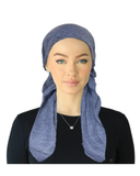 SP258DN Denim Pre-Tied Open Back Bandanna