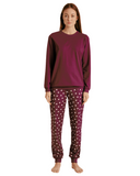 Calida 47456 English Red Lovely Nights Cotton Pajamas Set myselflingerie.com