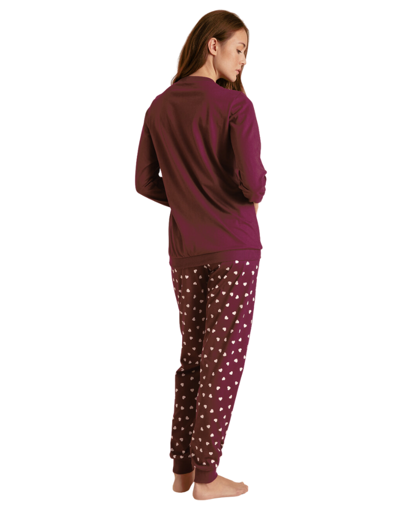 Calida 47456 English Red Lovely Nights Cotton Pajamas Set myselflingerie.com