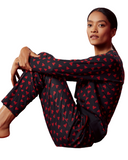 Calida 15828 + 29552 Red Hearts Dark Lapis Blue Cotton Pajamas Set myselflingerie.com