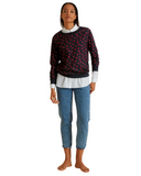 Calida 15828 + 29552 Red Hearts Dark Lapis Blue Cotton Pajamas Set myselflingerie.com