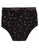 Buttermint BR-LIPS-BK Pink Lipstick Black Cotton Teen Briefs 3 Pack myselflingerie.com