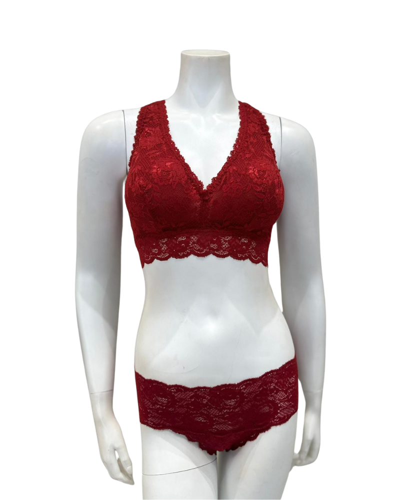Cosabella NEVER1355 + 07ZL Sindoor Red Curvy Bralette & Shorts Set myselflingerie.com