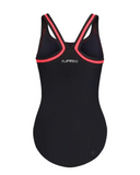 Flamingo 22FL040 Black/Coral Trim Black Teen Bathing Suit Removable Cups myselflingerie.com