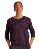 Calida 15828 + 29552 Red Hearts Dark Lapis Blue Cotton Pajamas Set myselflingerie.com