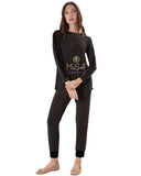 CPJ00149 Velvet Trimmed Modal Pajamas