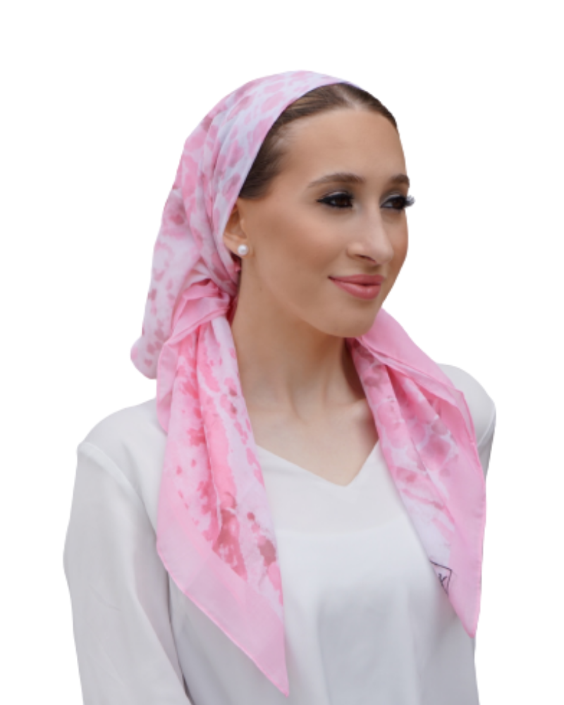 Tie Ur Knot Pastel Pink Snakeskin Watercolor Untied Scarf MYSELFLINGERIE.COM