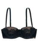 Dorina Black Velvet Balcony Molded Underwire Bra