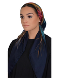 Tie Ur Knot Navy Feather Splatter Pre-Tied Bandanna with Full Non Slip Grip