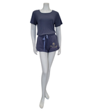 Q81248 Raven Dark Grey Knit Short PJ's Set