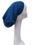 CB14 Blue Stones Teal Cotton Beanie Snood