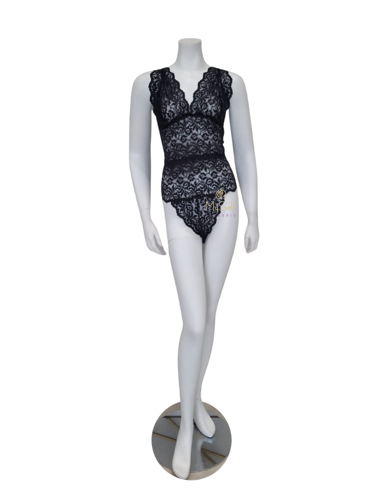 Oh La La Cheri 52-10847X Black Galloon Lace Soft Teddy MYSELFLINGERIE.COM