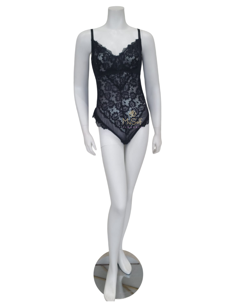 Oh La La Cheri 51-11053X Plus Size Black Page Underwire Lace Teddy myselflingerie.com