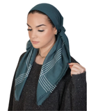 Tie Ur Knot White Striped Border Turquoise Pre-Tied Bandanna with Light Non Slip Grip