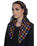 Tie Ur Knot Vibrant Houndstooth Pre-Tied Bandanna with Full Non Slip Grip