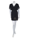 3722+3723 Black Flawless Lace Chemise & Wrap Set