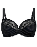 5204 Black Pinstripe Antonia 3 Part Cup Underwire Bra