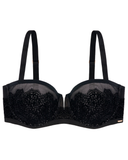 D00022 Black Velvet Balcony Underwire Bra