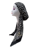 Lizi Headwear Black & White Cheetah Print Pre-Tied Bandanna myselflingerie.com