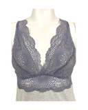 Fleur't 6010 Heather Grey/Crystal Grey Lace Racerback Chemise MYSELFLINGERIE.COM
