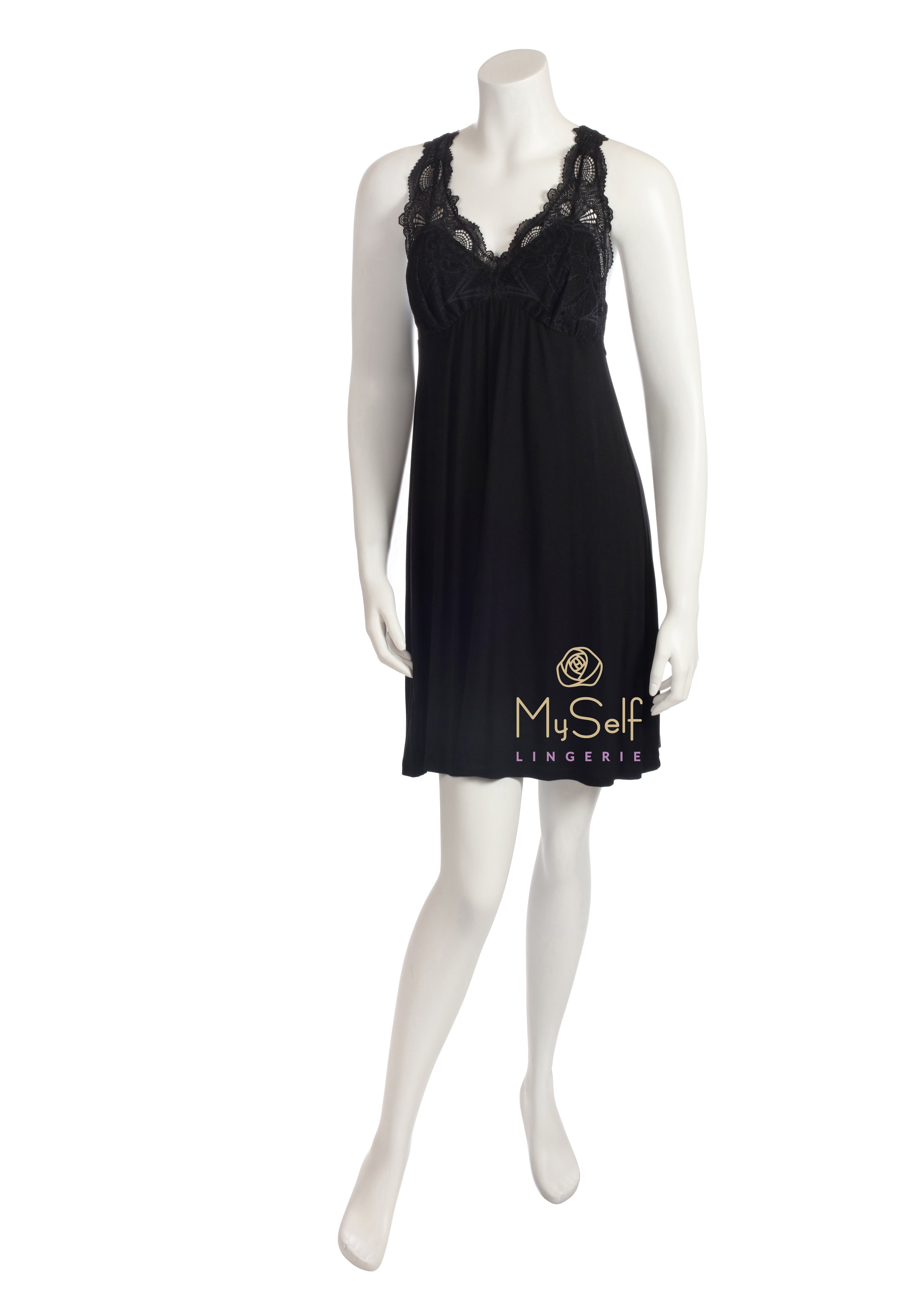 FLEUR'T 630 Lace T-Back Short Chemise myselflingerie.com