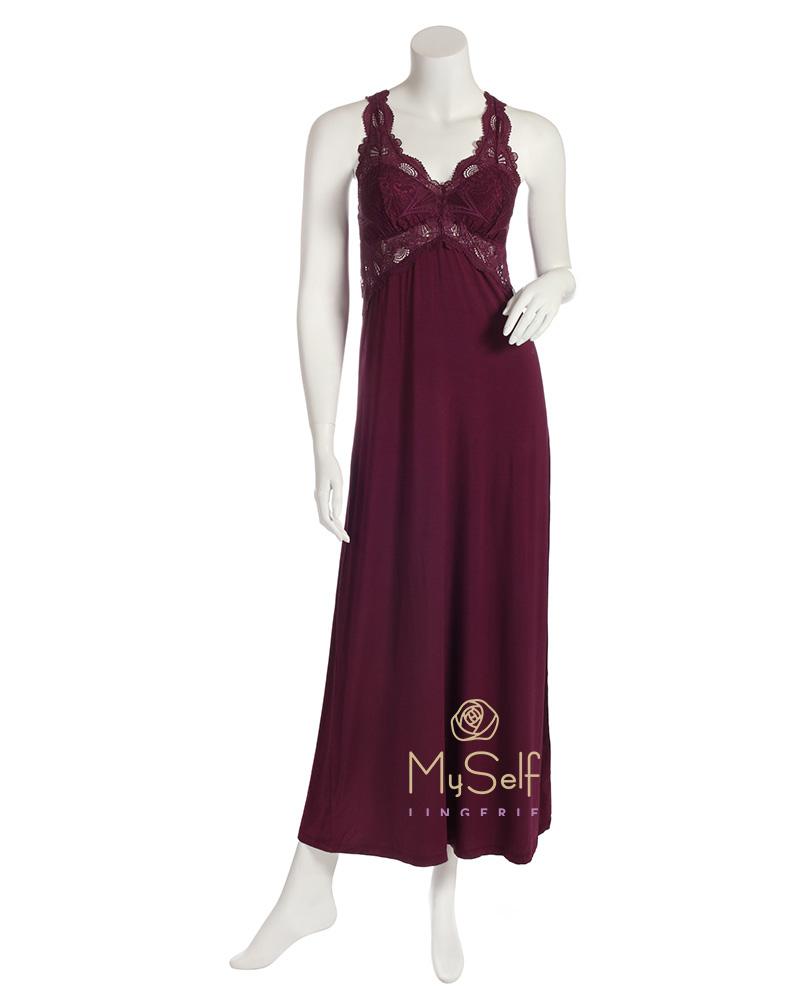 Fleur't 633 Lace T-Back Long Gown MYSELFLINGERIE.COM