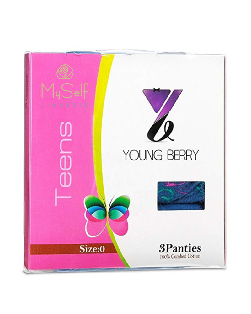 Young Berry 7321-H Denim Hearts Print Teen Panties myselflingerie.com