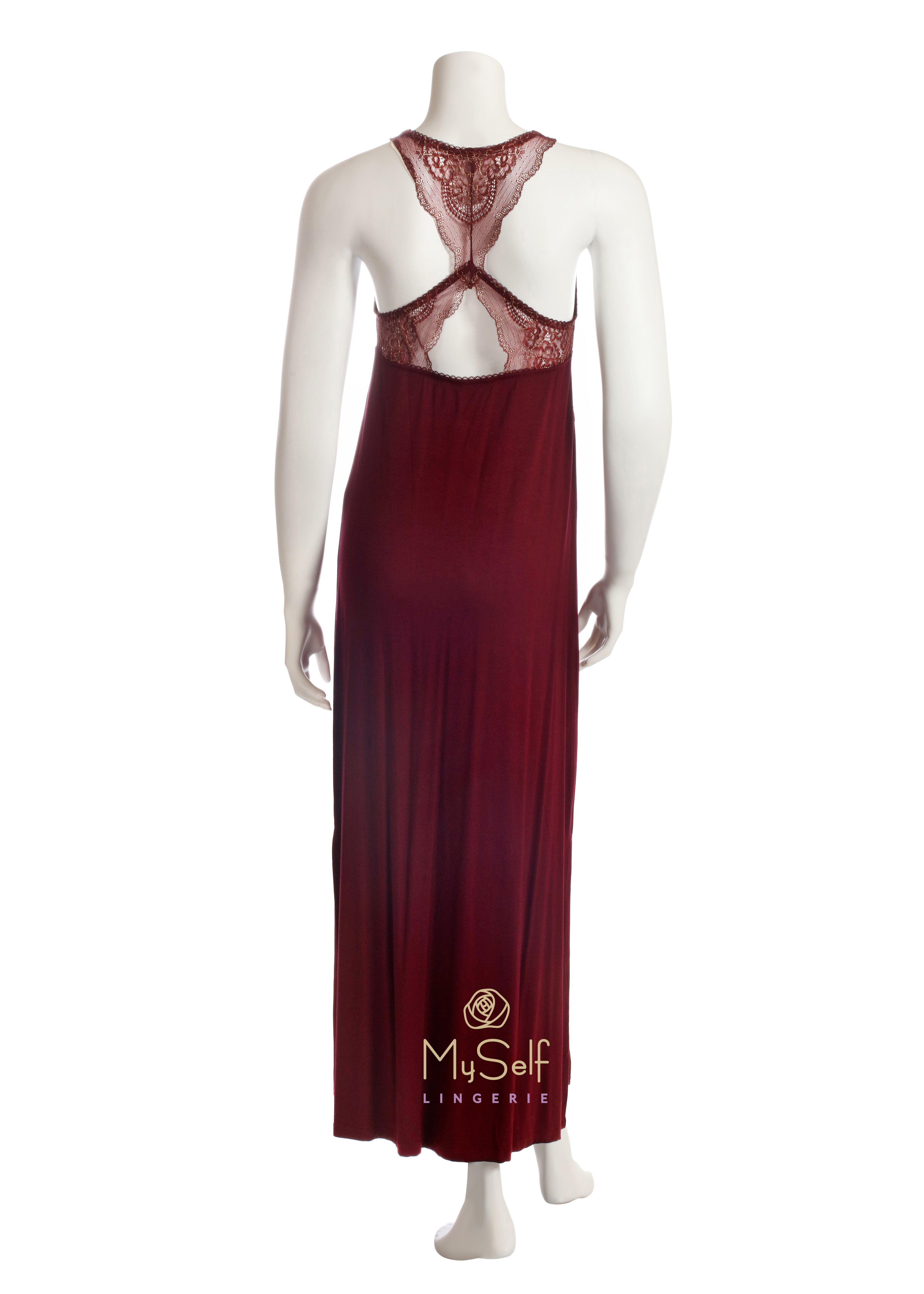 Fleur't 5506 Lace T-Back Long Gown myselflingerie.com