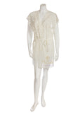 Q80480 Ivory Evette Lace Flowers Robe