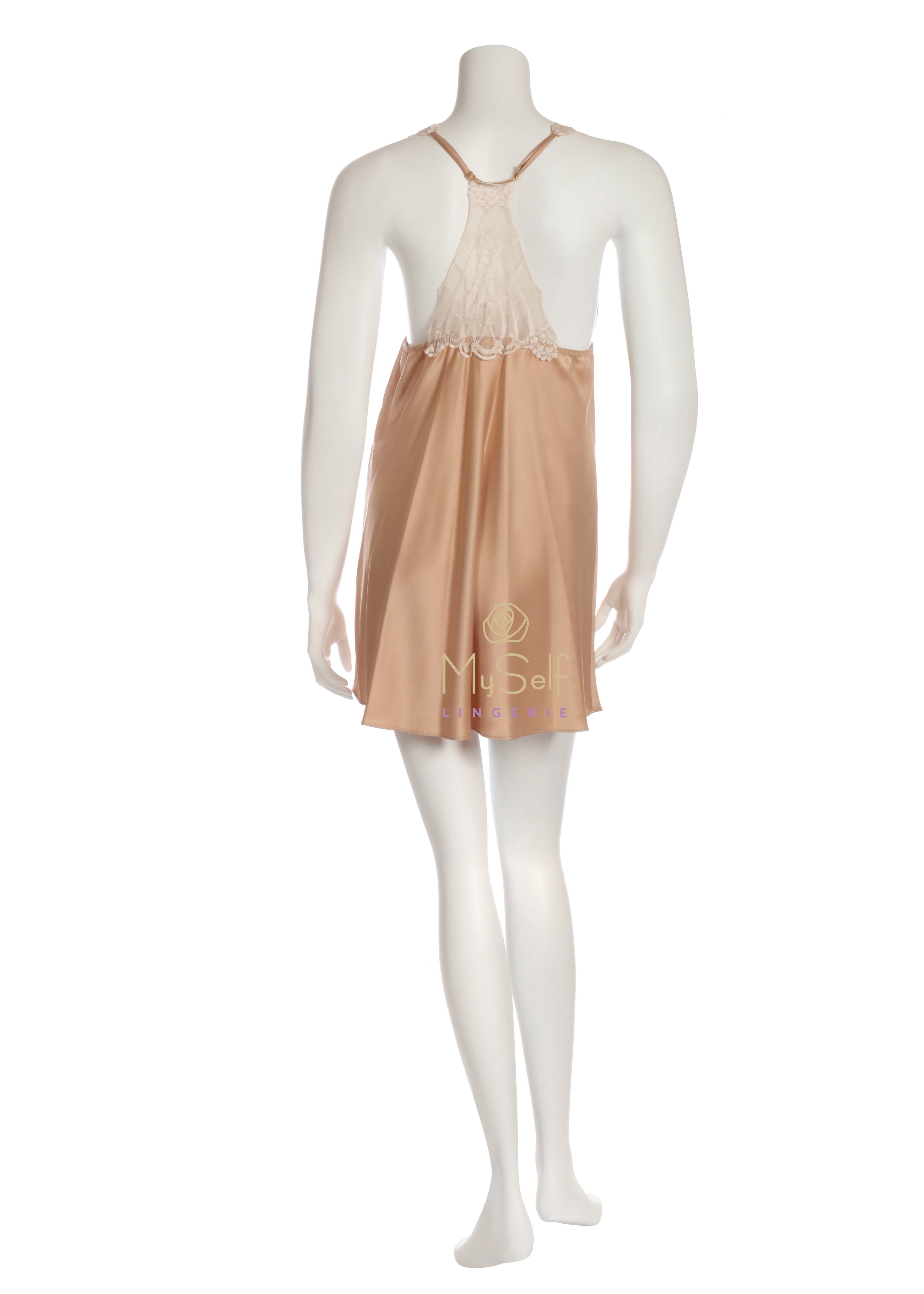 Flora Nikrooz Q80011 Gabby Metallic Lace Short Chemise myselflingerie.com