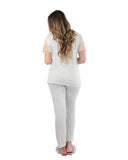 Me Moi CPJ04484 Pink Lace Trim V Neck Pajamas Set myselflingerie.com