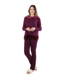 CPJ05259 Frosted Velour Trim PJ's Set