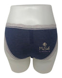 Dorina D00169X Navy Leaf Print/Denim Lace Ginna Modal 2 Pk Brief MYSELFLINGERIE.COM