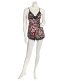 D01639M Dolores Floral and Cheetah Print Lace Cami