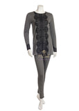 Citrus Modal Pajamas with Black Lace Trim