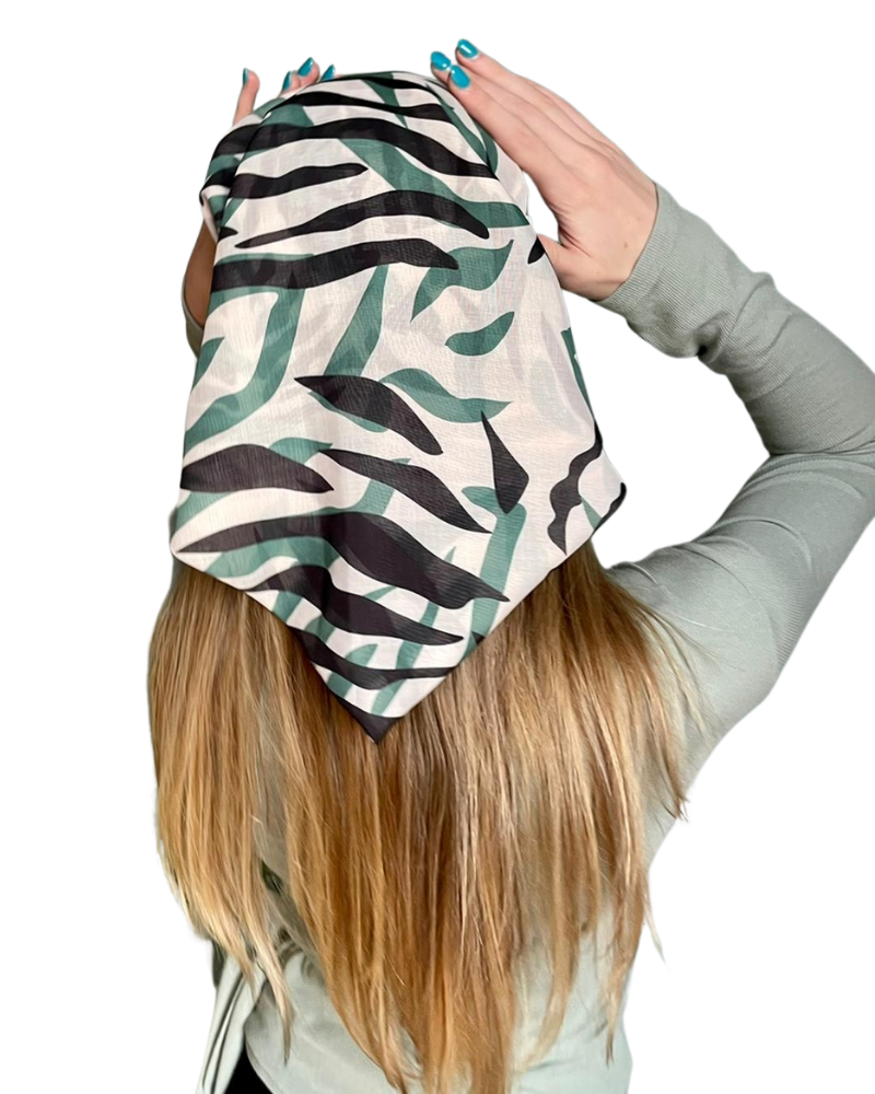 Tie Ur Knot Green Tiger Edit 2.0 Adjustable Pre-Tied Bandanna with Full Non Slip Grip myselflingerie.com