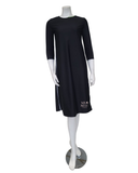 S6602 Green & White Trim Black Swim Dress 3/4