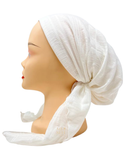 22PHX4226 Bright White Tiered Lined Pre-Tied Bandanna