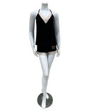 Q80925 Black Floretta Knit Cami Pj's Set