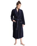 61302 #339 Dark Lapis Blue Cotton Blend Luxury Bath Robe