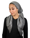 Tie Ur Knot Heather Grey Linen Adjustable Pre-Tied Bandanna with Full Non Slip Grip myselflingerie.com