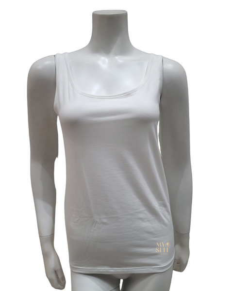 Calida 12175 #001 White Sleeveless Cotton Undershirt Tank Top –
