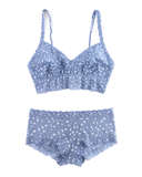 Hanky Panky Stonewash Blue X Dye Retro Bralette + Boyshort