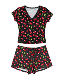 PR685546S Cherry Bomb Modal Shorts Pajamas Set