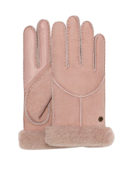 Pink sheepskin online gloves