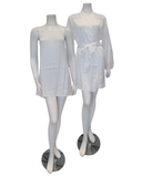 3938-3939 Elegant Lace Ivory Chemise & Kimono Set