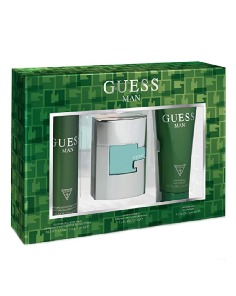 Guess Man Cologne, Shower Gel, Body Spray Gift Set