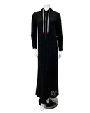 Simondona Black Textured Terry Robe with Zipper