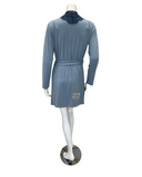 Samantha Chang 2216-8016-DI Iceberg/Indigo Glaze Lace Modal Chemise & Robe Set myselflingerie.com